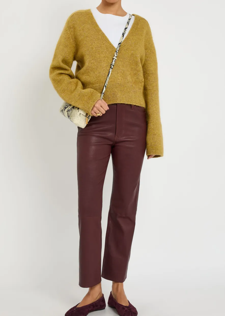 The Reboot Crop bootcut leather trousers
