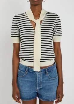 The Sailor Tie striped cotton-blend cardigan