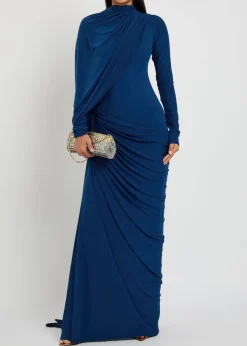 The Settle draped asymmetric stretch-jersey gown