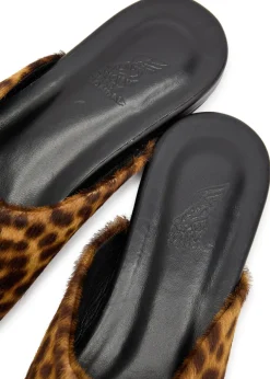 The Slipper leopard-print pony-hair mules