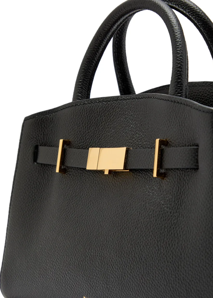 The Small Hudson grained leather top handle bag