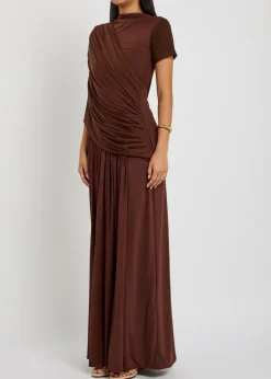 The Sparrow draped stretch-jersey gown