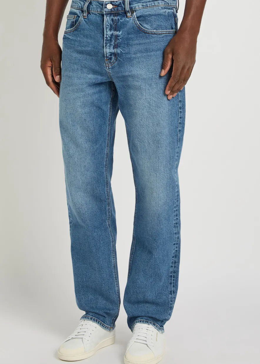 The Straight-leg stretch-denim jeans