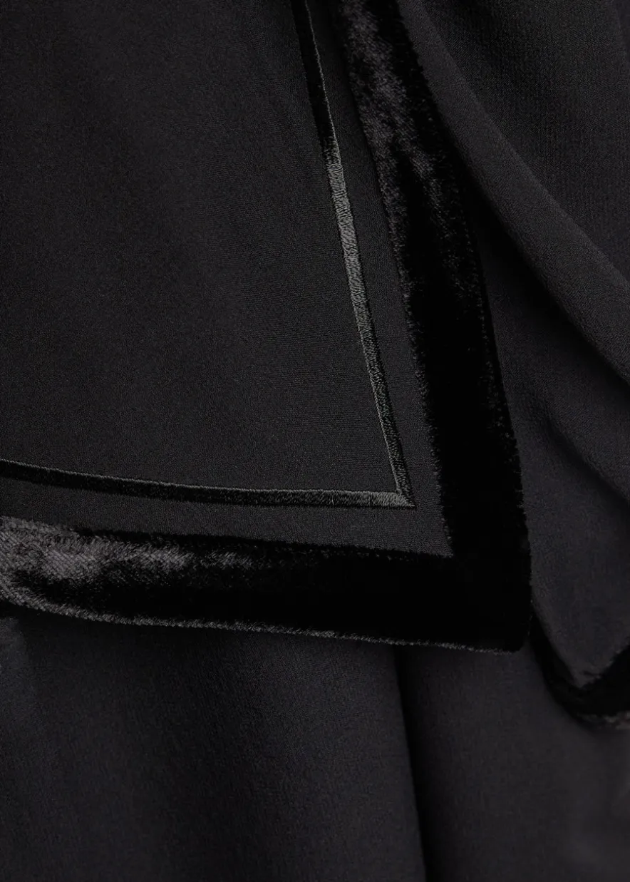 The Velvet Trim silk-chiffon blouse