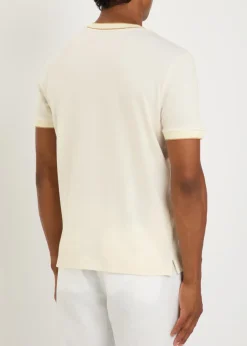 Thompson striped-trim piqué cotton T-shirt