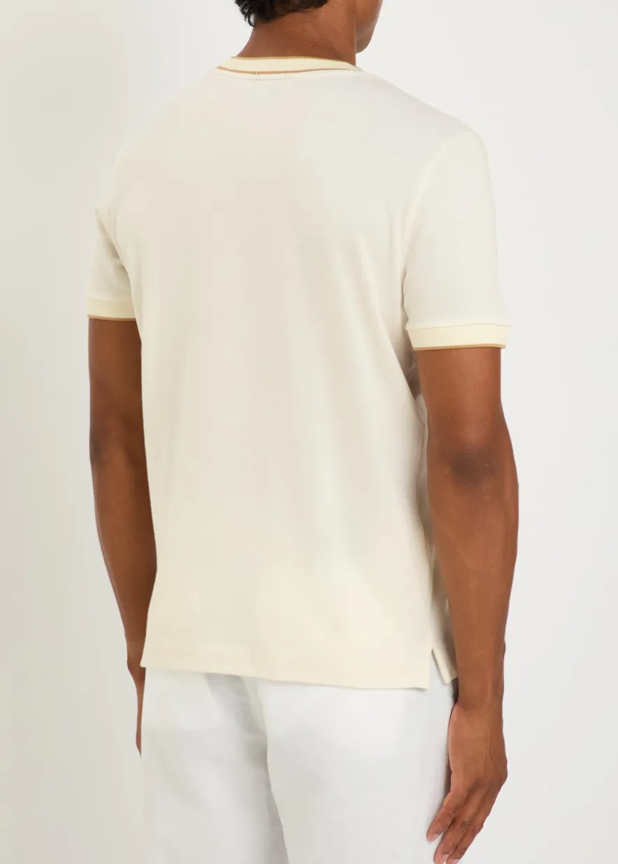 Thompson striped-trim piqué cotton T-shirt