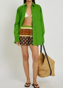 Tia patterned satin shorts