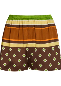 Tia patterned satin shorts