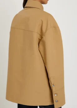 Tiberio suede-trimmed cotton jacket