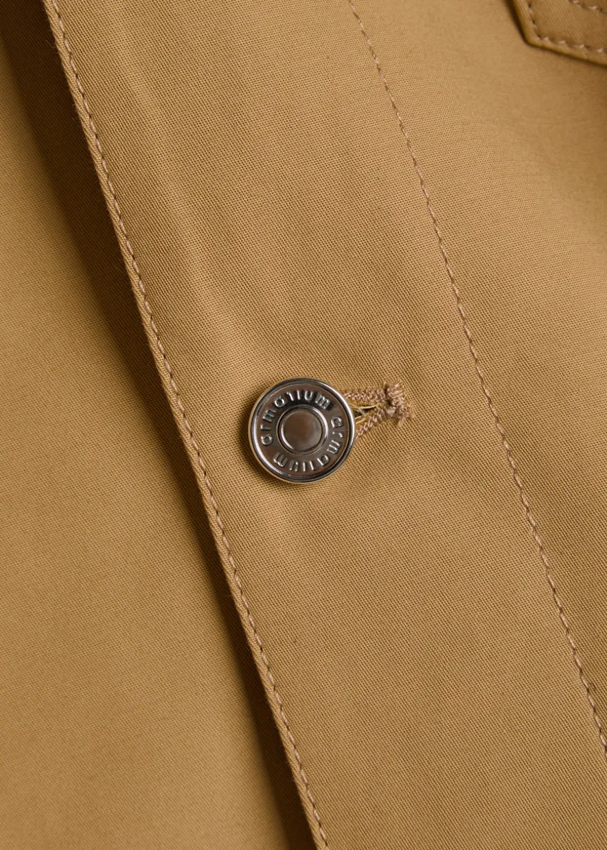 Tiberio suede-trimmed cotton jacket