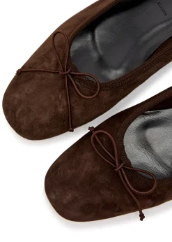 Tiby Kid bow-appliquéd suede ballet flats