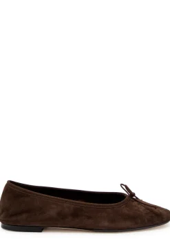 Tiby Kid bow-appliquéd suede ballet flats
