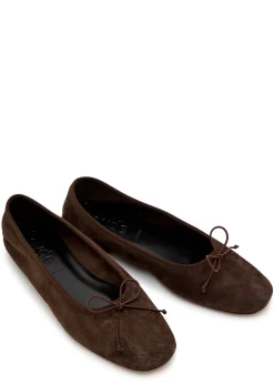 Tiby Kid bow-appliquéd suede ballet flats