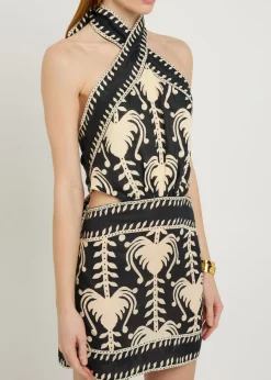 Tide Strength patterned linen mini dress