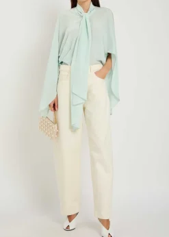 Tie-effect silk shirt