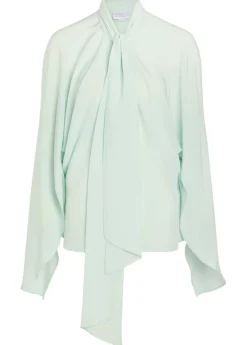 Tie-effect silk shirt