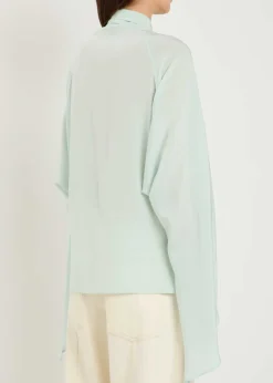 Tie-effect silk shirt
