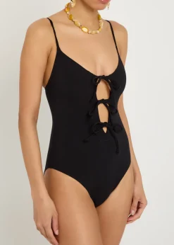 Tie stretch-polyamide swimsuit