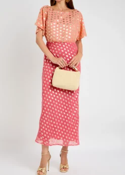 Tilly embroidered chiffon midi dress