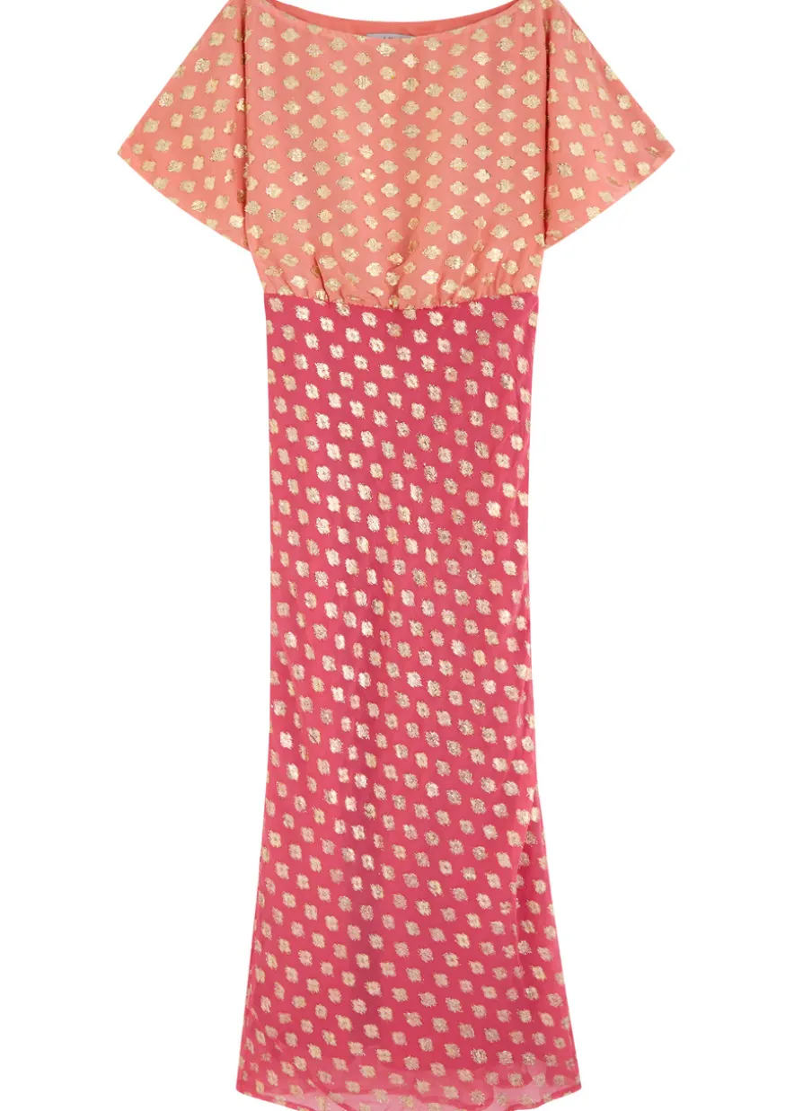 Tilly embroidered chiffon midi dress