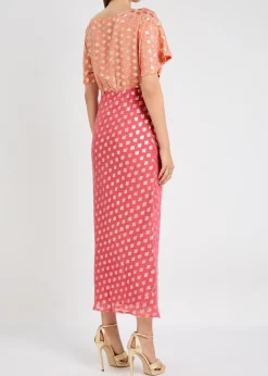 Tilly embroidered chiffon midi dress