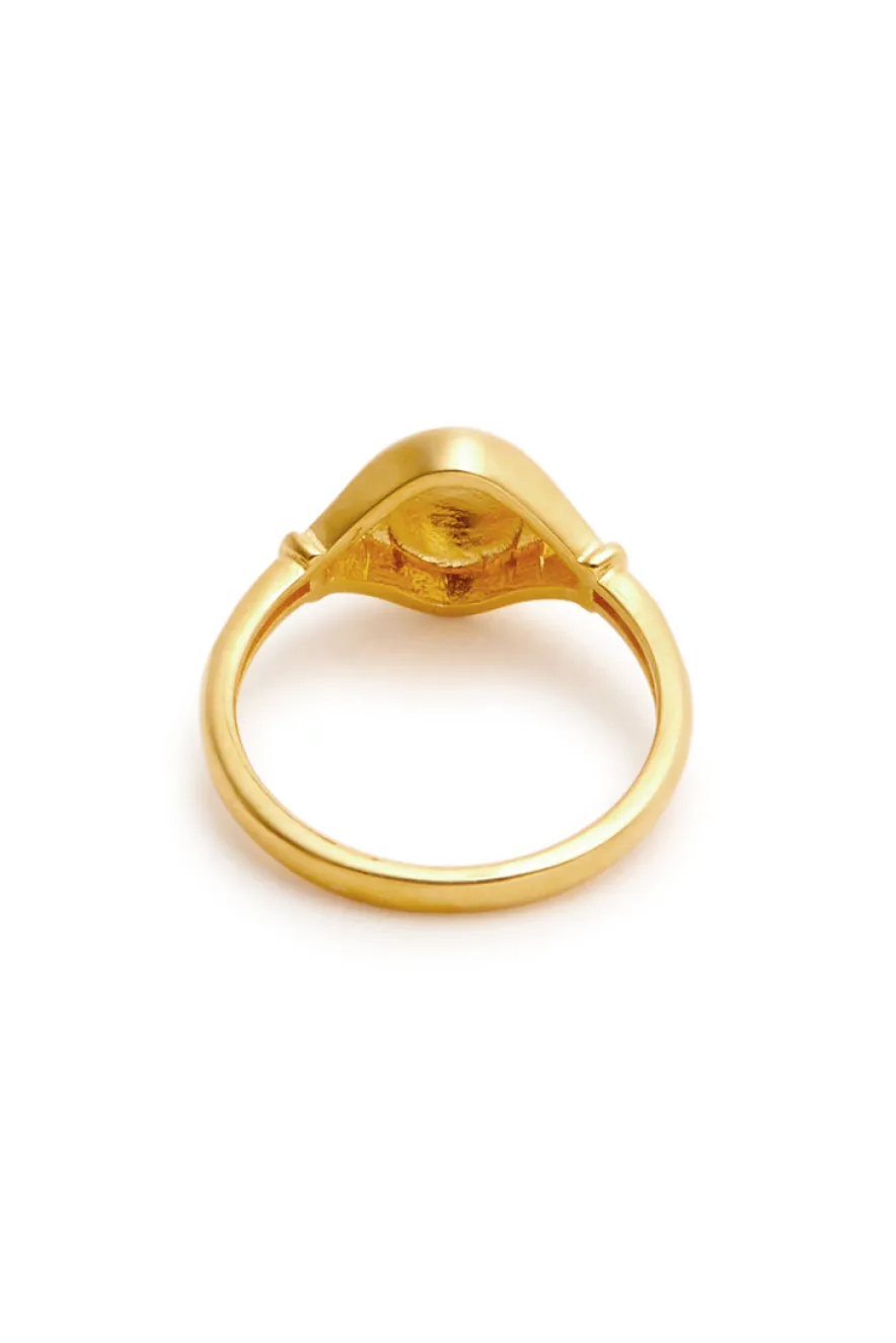 Tilly 18kt gold-plated signet pinky ring