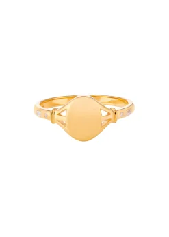 Tilly 18kt gold-plated signet pinky ring