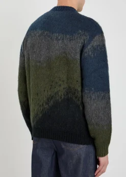 Tinley striped jacquard brushed-knit jumper