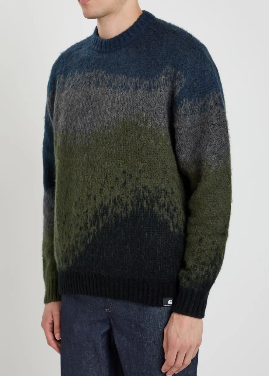 Tinley striped jacquard brushed-knit jumper