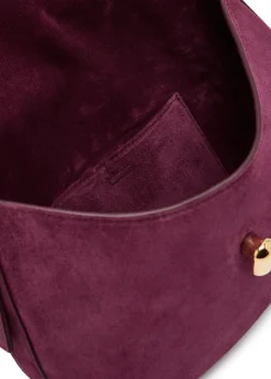 Tondo small suede shoulder bag