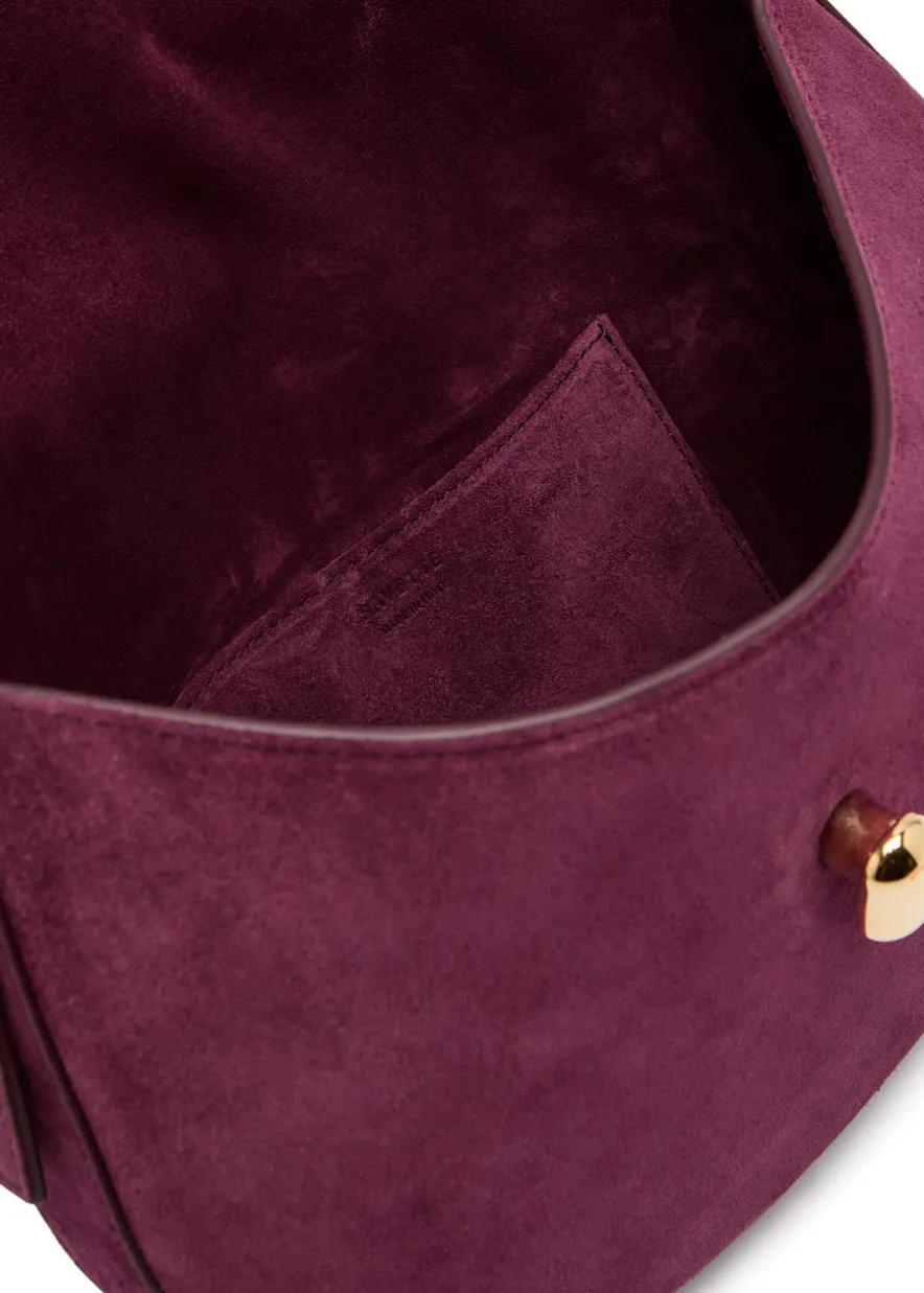 Tondo small suede shoulder bag