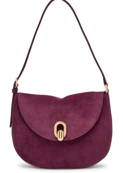 Tondo small suede shoulder bag