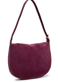 Tondo small suede shoulder bag