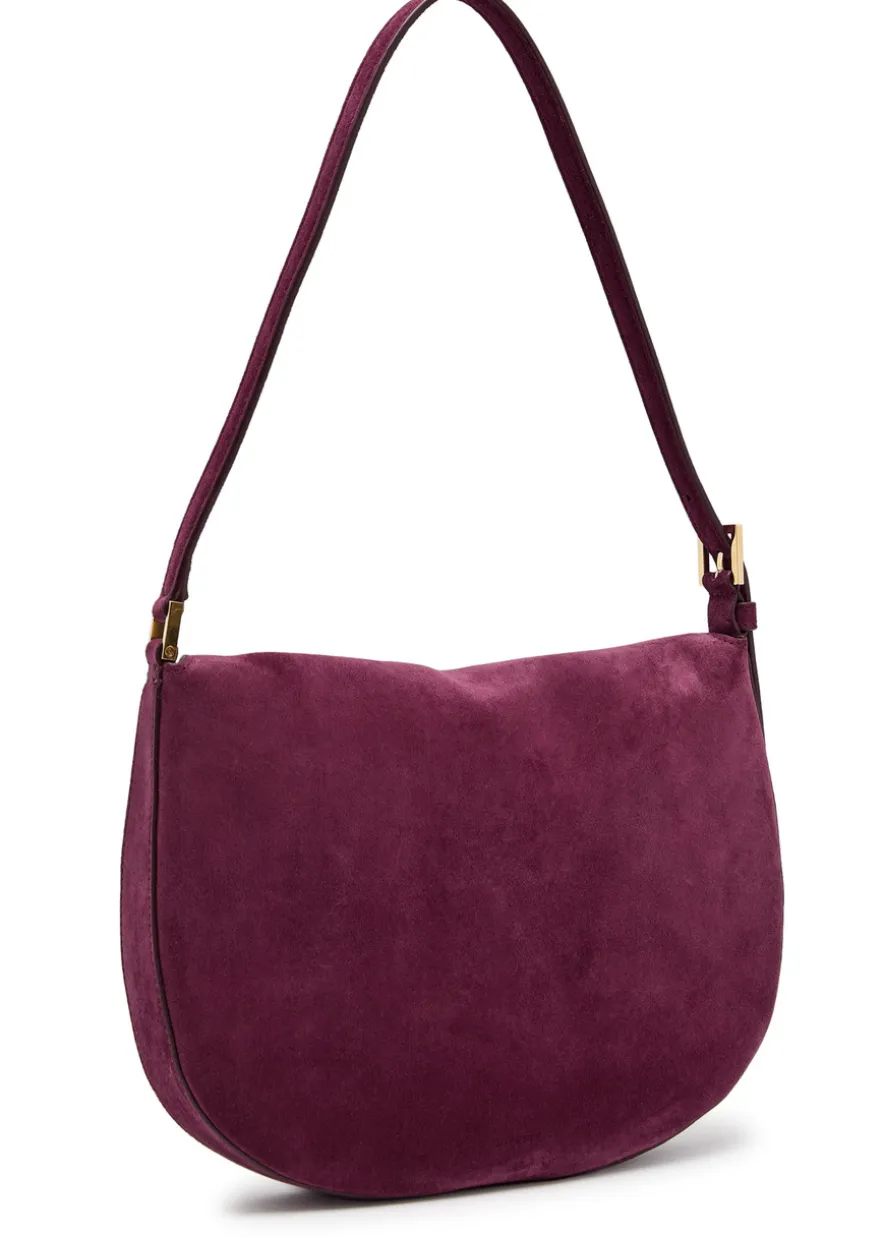 Tondo small suede shoulder bag