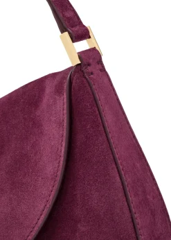 Tondo small suede shoulder bag