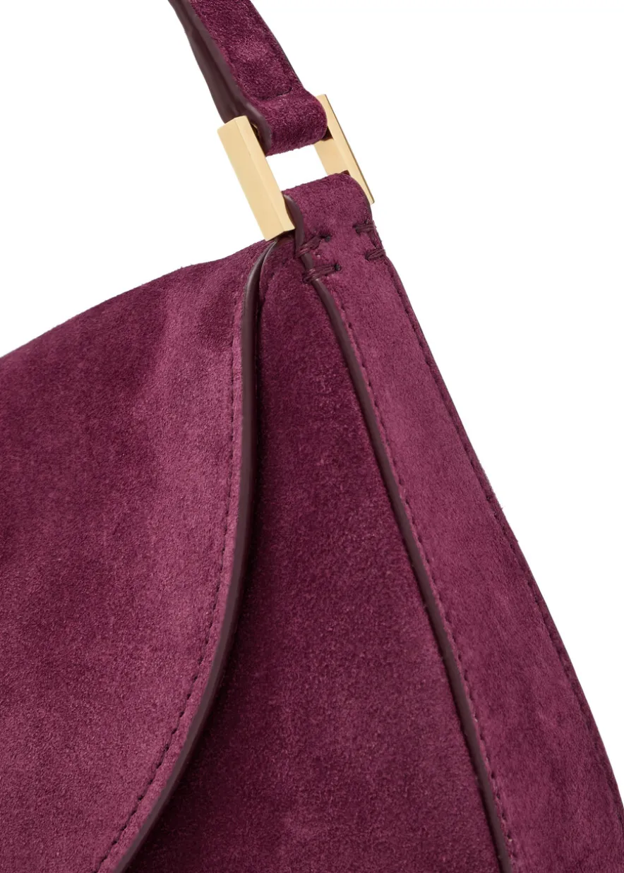 Tondo small suede shoulder bag