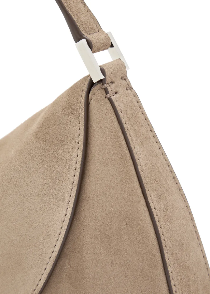 Tondo small suede shoulder bag
