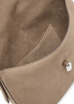 Tondo small suede shoulder bag