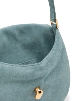 Tondo small suede shoulder bag
