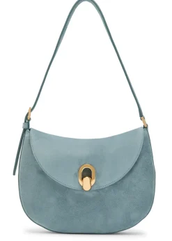 Tondo small suede shoulder bag