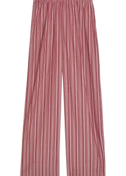 Tone striped straight-leg cotton trousers