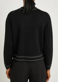 Topstitch wool cardigan