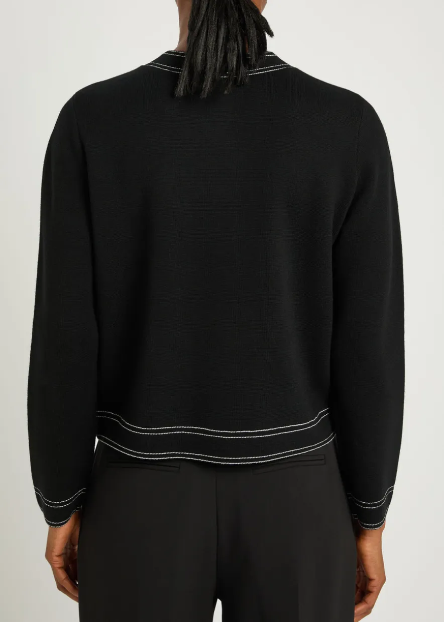 Topstitch wool cardigan