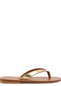 Torino metallic leather flip flops