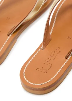 Torino metallic leather flip flops