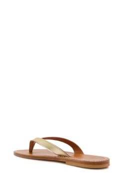 Torino metallic leather flip flops