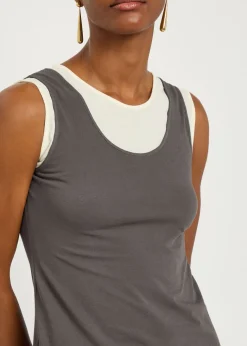 Tor layered-effect cotton tank top