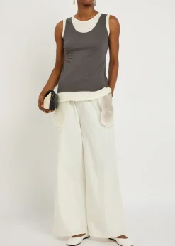 Tor layered-effect cotton tank top