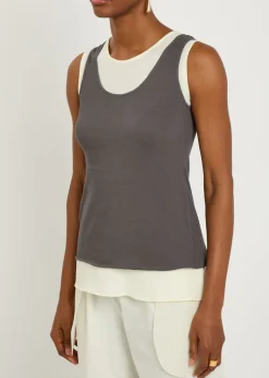 Tor layered-effect cotton tank top