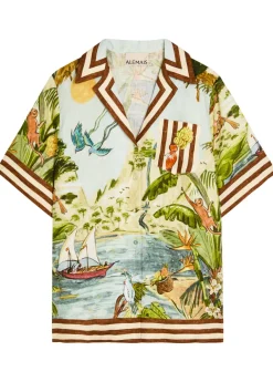 Toucan Tanga printed linen shirt